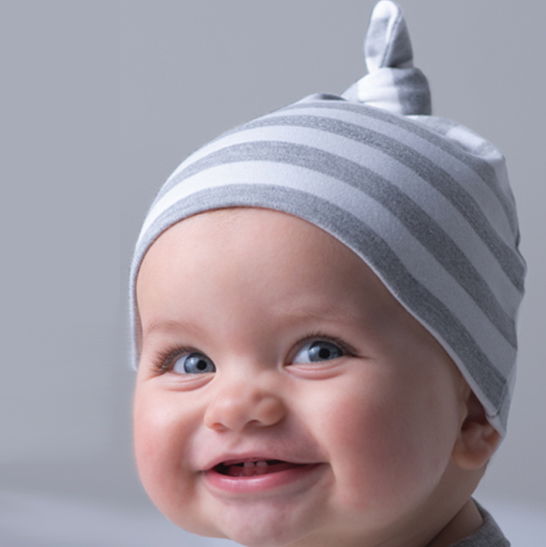 Baby Knoten-Mütze Mütze mit Knoten Geburt mit Wunschname verschiedene Farben